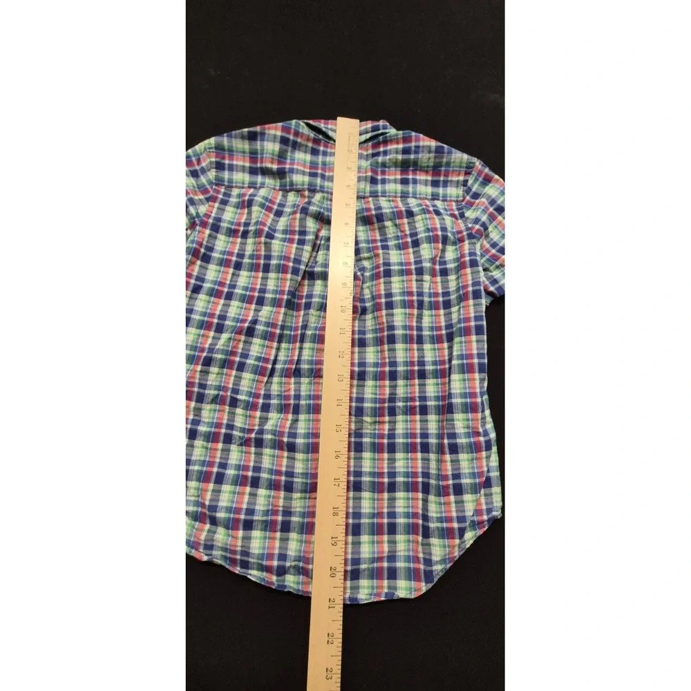 Ralph Lauren‎ boy's multi-color plaid short sleeve button up dress shirt sz. 6
